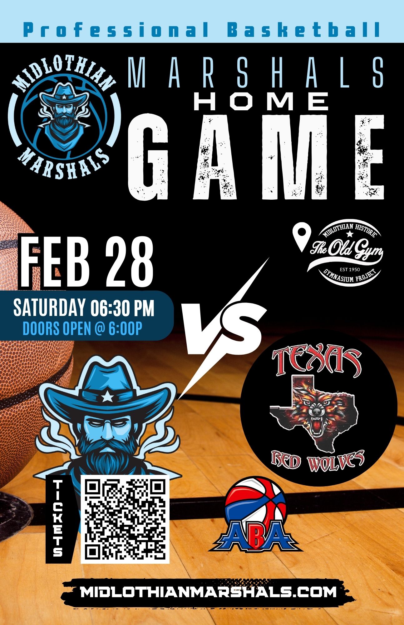 Midlothian Marshals Home Game – February 28 vs Texas Red Wolves